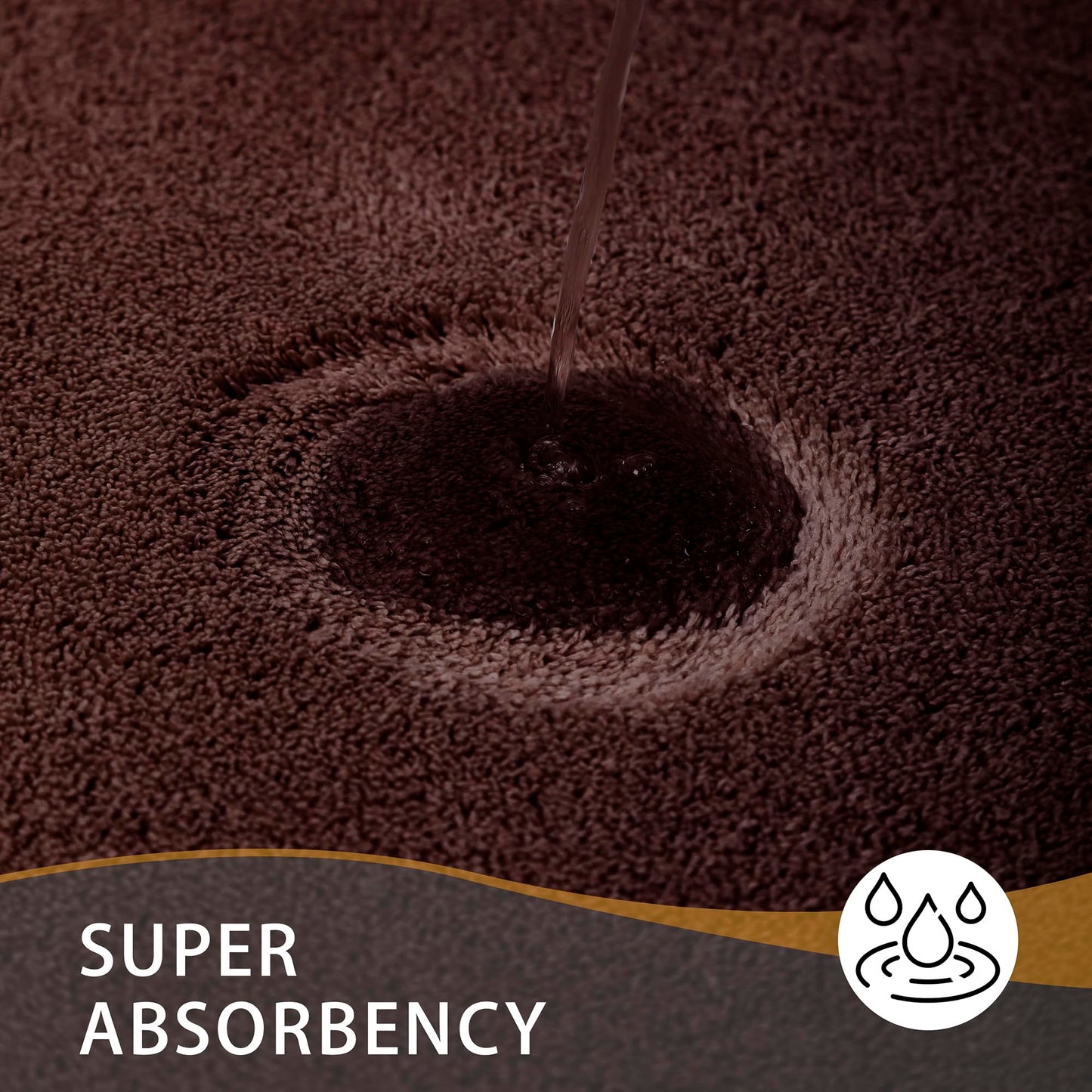MINIDEAR Toilet Rugs 24x20 - U Shaped Dark Brown Thick Memory Foam Contour Rugs,Ultra Soft & Plush Fluffy, Non-Slip, Quick Dry, Absorbent Washable Floor Microfiber Mat for Home Decor Accessories