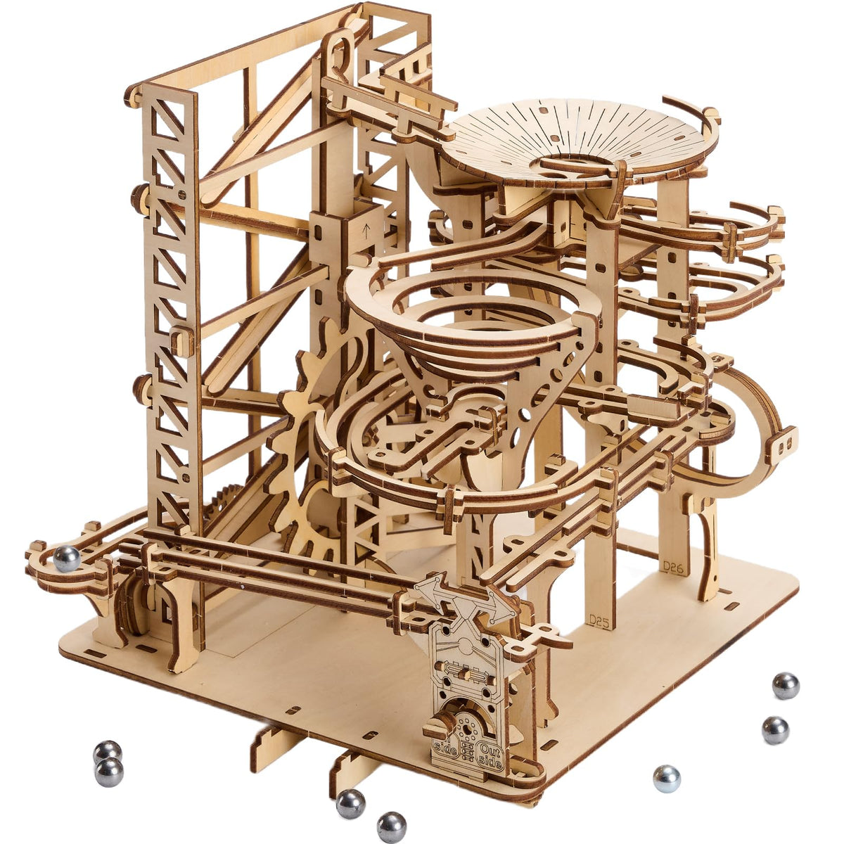 Uplike 3D Wooden Puzzles for Adults: 330 pcs 3D Mechanical Wood Marble Run with Roller Coaster Model Kit for Brian Teaser to Build - Christmas Hobbies Craft Kits Puzzles for Adults Home Decor Gifts