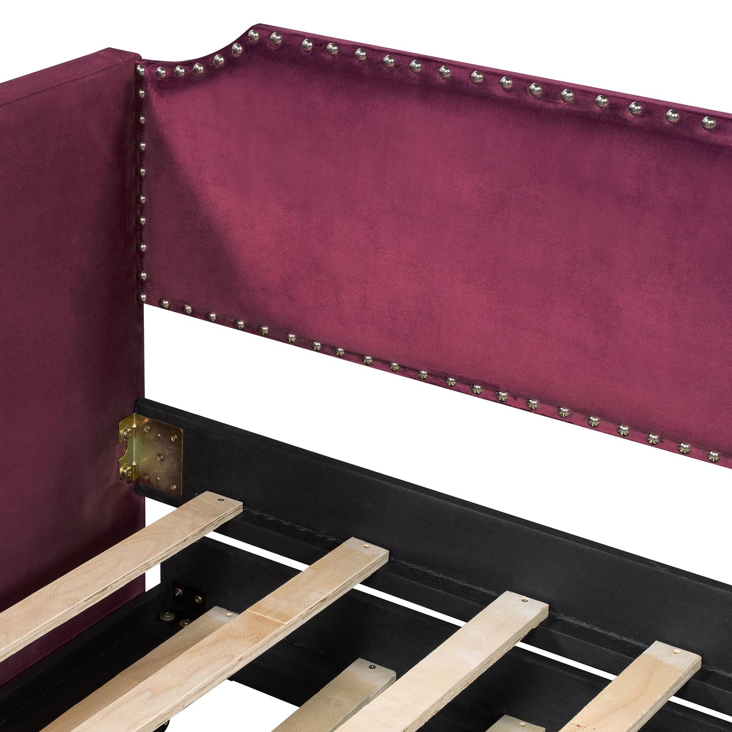 QVUUOU Twin Size Velvet Upholstered Daybed with Pop Up Trundle in Beige, Perfect for Bedrooms and Guest Rooms