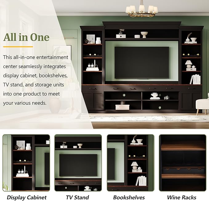 Merax Minimalist Entertainment Wall Unit Set