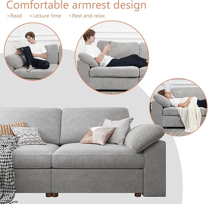EASE MOOSE Sectional Modular Sofa, Comfty U Shape Sectional FSC Certified