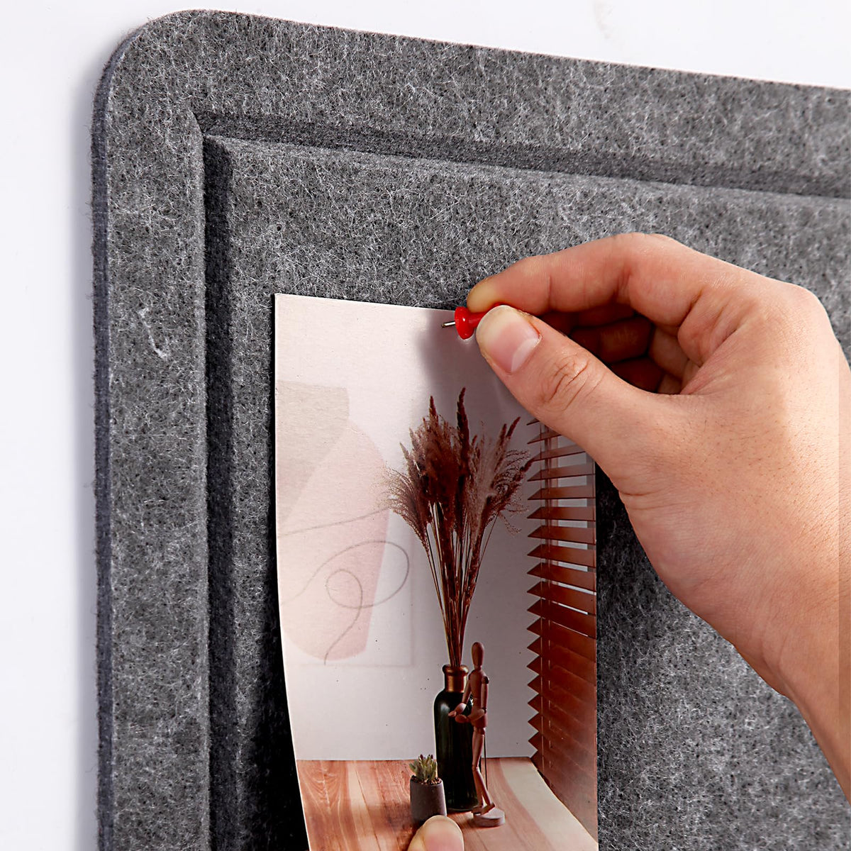 Large Bulletin Board - 72 X 48 inches Decorative Felt Pin Board - 6' x 4' Cork Board Alternative for Wall - Foldable Picture Board Self-Adhesive Vision Board Prayer Board with 30 Pushpins - Dark Gray