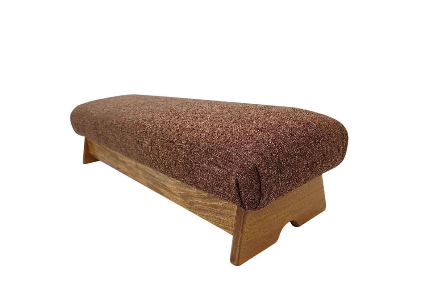 KR Ideas Stability Bedside Padded Foot Stool, Maple Stain, 7" Tall (Made in The USA) (Cocoa Brown)