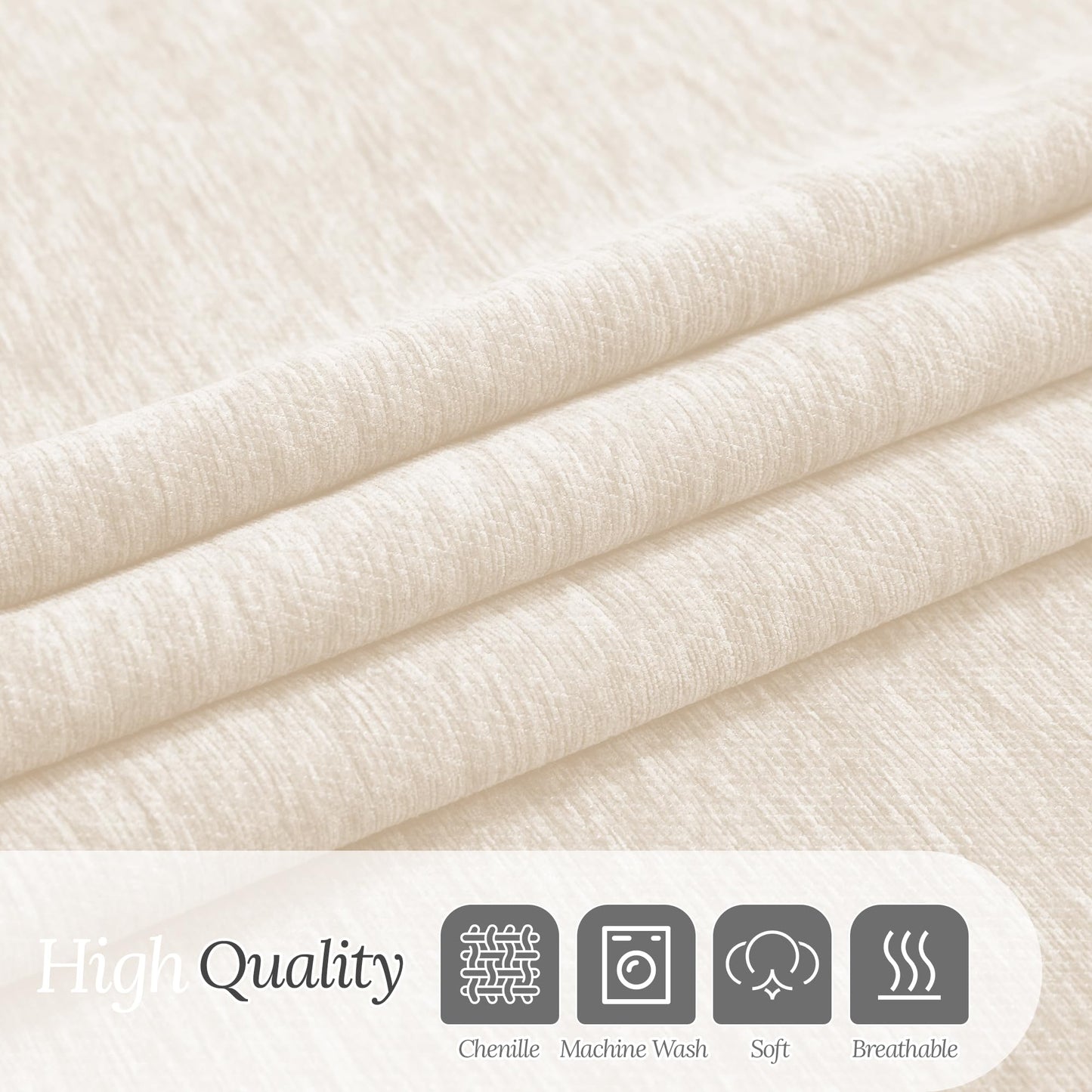 HDCAXKJ Corner Sectional Couch Covers for Dogs L Shape Sofa Cover with Tassel Chenille Soft Non Slip U Shaped Couch Cover Blanket Washable Sectional Slipcover Protector (Cream White, 91x276 inch)