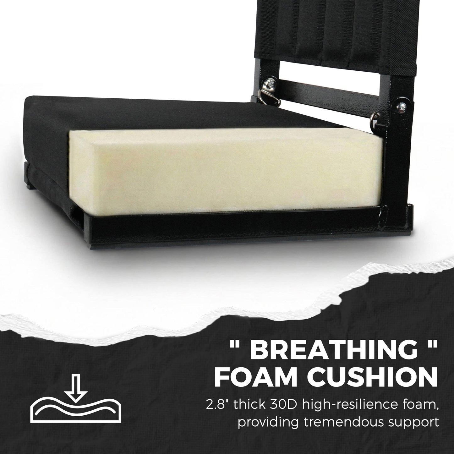 SPORT BEATS Stadium Seats with Back Support Bleacher Chairs with Back and Cushion Thick Padded Bleacher Seats Includes Shoulder Strap Check 1pc Standard