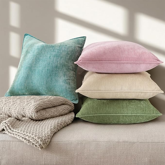 decorUhome Summer Couch Euro Sham Throw Pillow Covers 24x24 Set of 2,