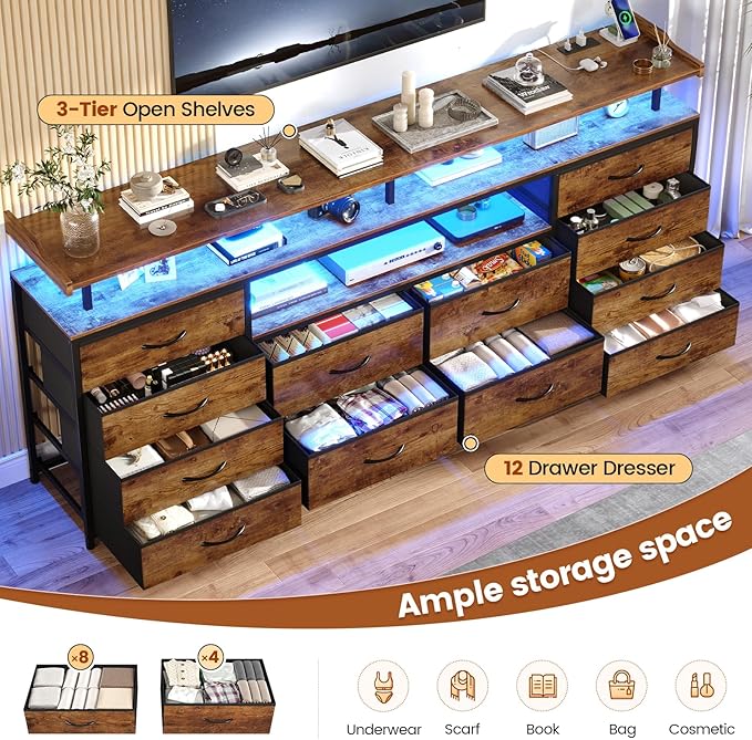 BTHFST 12 Drawers TV Stand Dresser