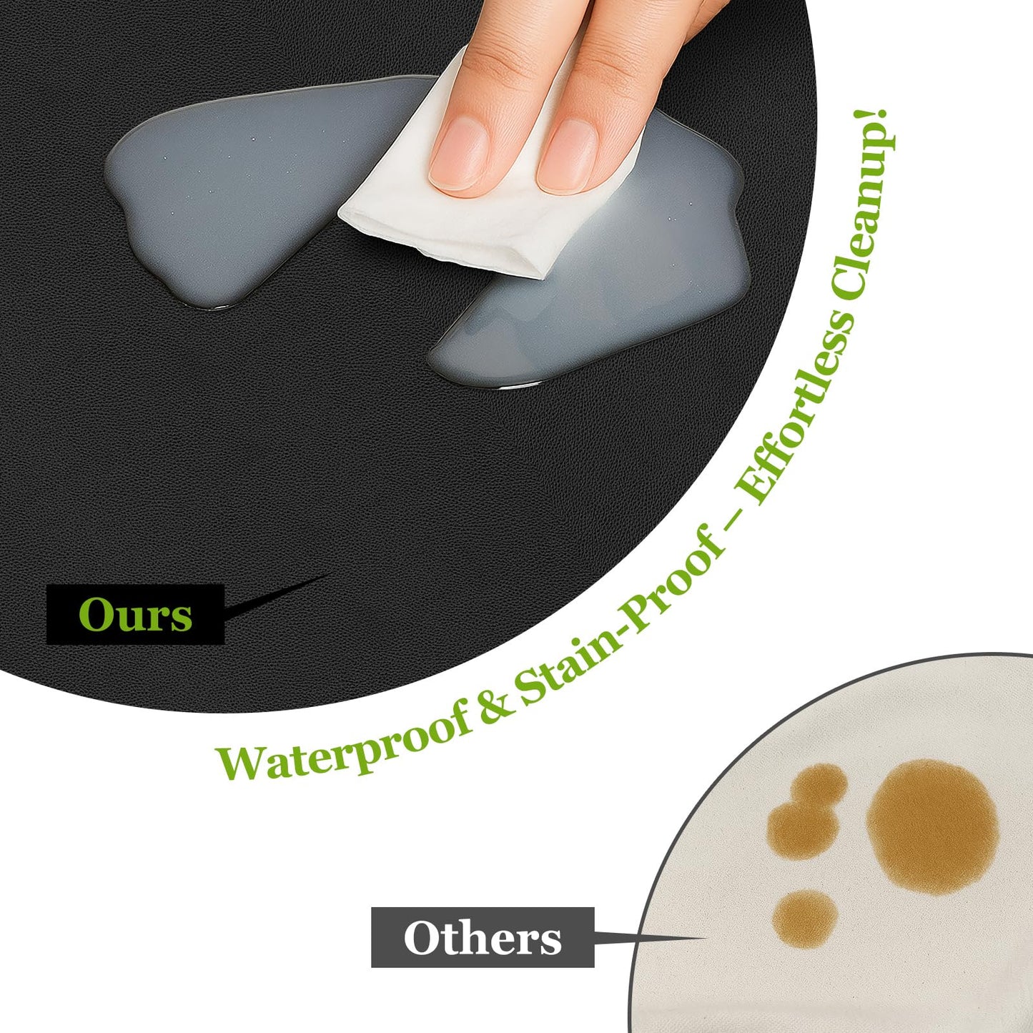 Warmstar Leather Table Cover 18 x48 Inch, 1.8MM Thick PVC Table Protector Waterproof, Desk Cover Protector Non-Slip Table Pad for Kitchen, Dresser, Gaming Desk,Dining Room Table