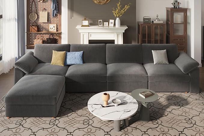 EASE MOOSE Sectional Modular Sofa, Oversized L Shape Sectional Couch Wide Deep