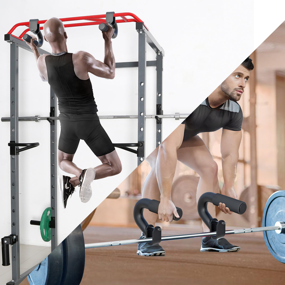 Neutral Grip Handles for Pull Up,1000 lbs Heavy Duty Steel Pull Up Handles,Ergonomic Portable Hooks for Barbell Row Deadlift Resistant Bands for Home Gym Fitness Enthusiasts-2 Pack