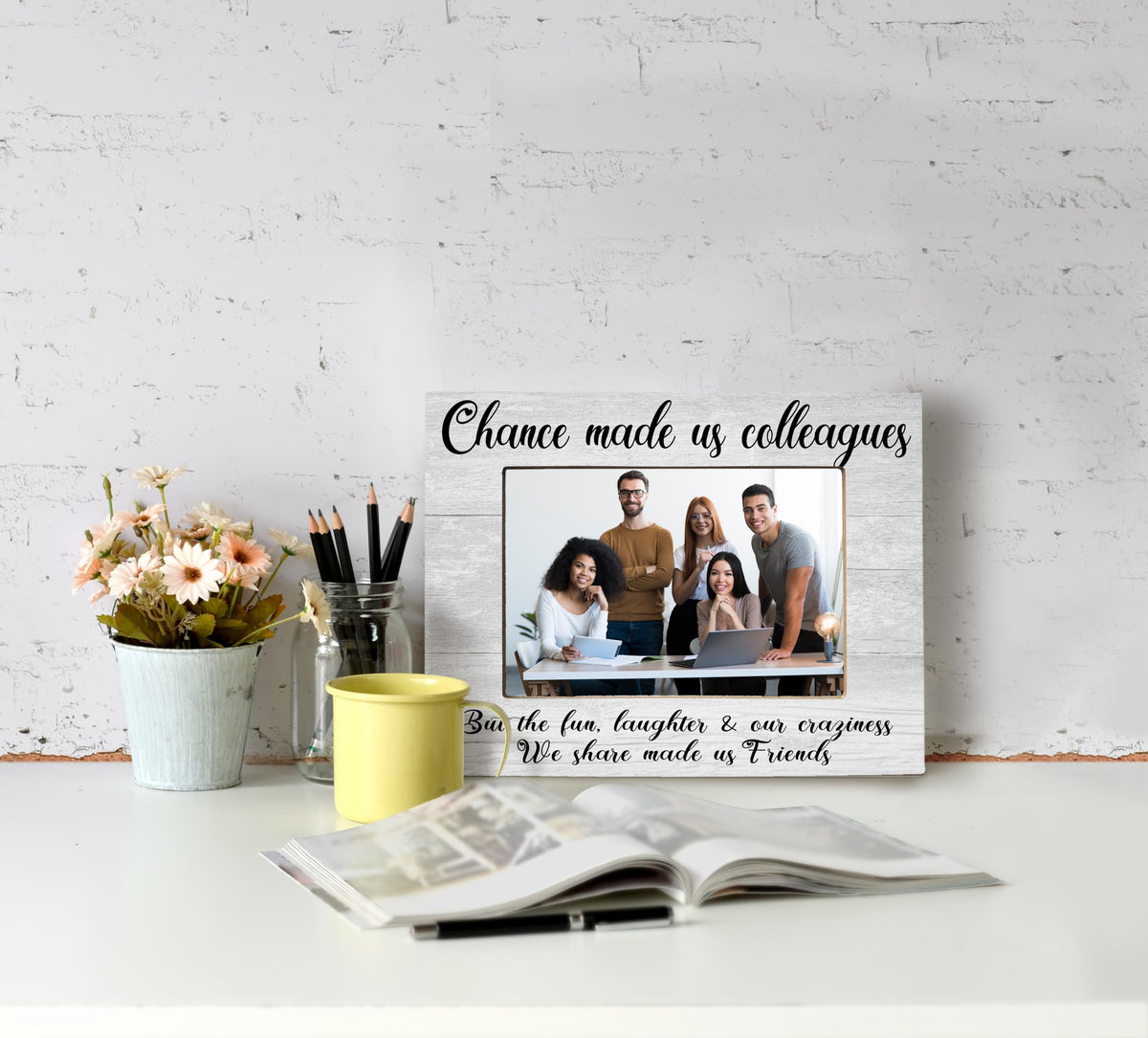 XDFVL Chance Made Us Colleagues Picture Frame, Desk Picture Frames for Office, Picture Frames for Desk at Work, Appreciation Gifts for Coworkers, Employee Appreciation Gifts, Photo Frame 8x10