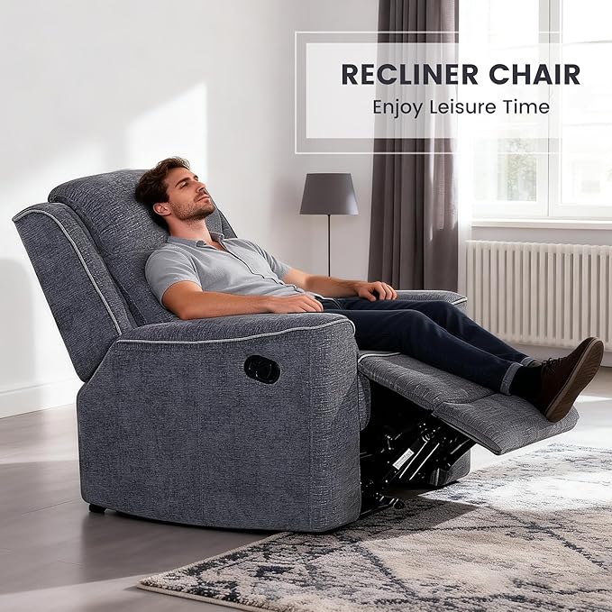 Betsy Furniture Soft Microfiber Manual Reclining Recliner, Relax and Comfortable