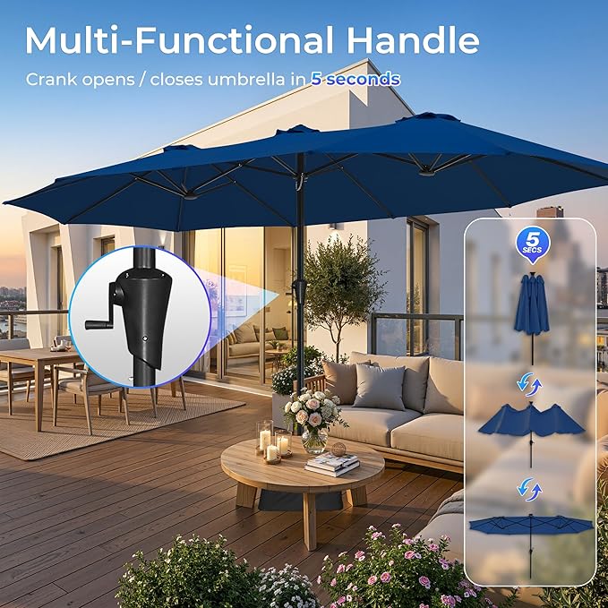 SUPERJARE 15FT Outdoor Patio Umbrella
