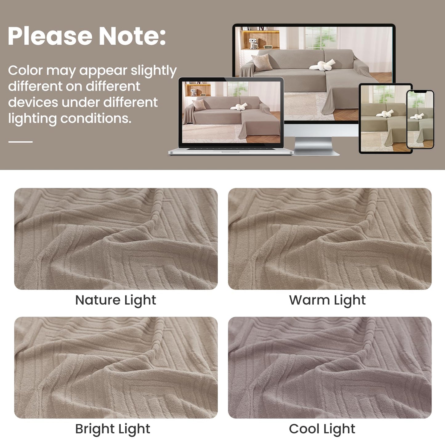 CYCMACO Sectional Couch Covers for Dogs 2 Pieces, Pet Couch Covers for Sectional Sofa, Washable L Shaped Couch Cover, Couch Blanket Furniture Protector (X-Large: 78" x 110" + 78" x 118", Khaki)
