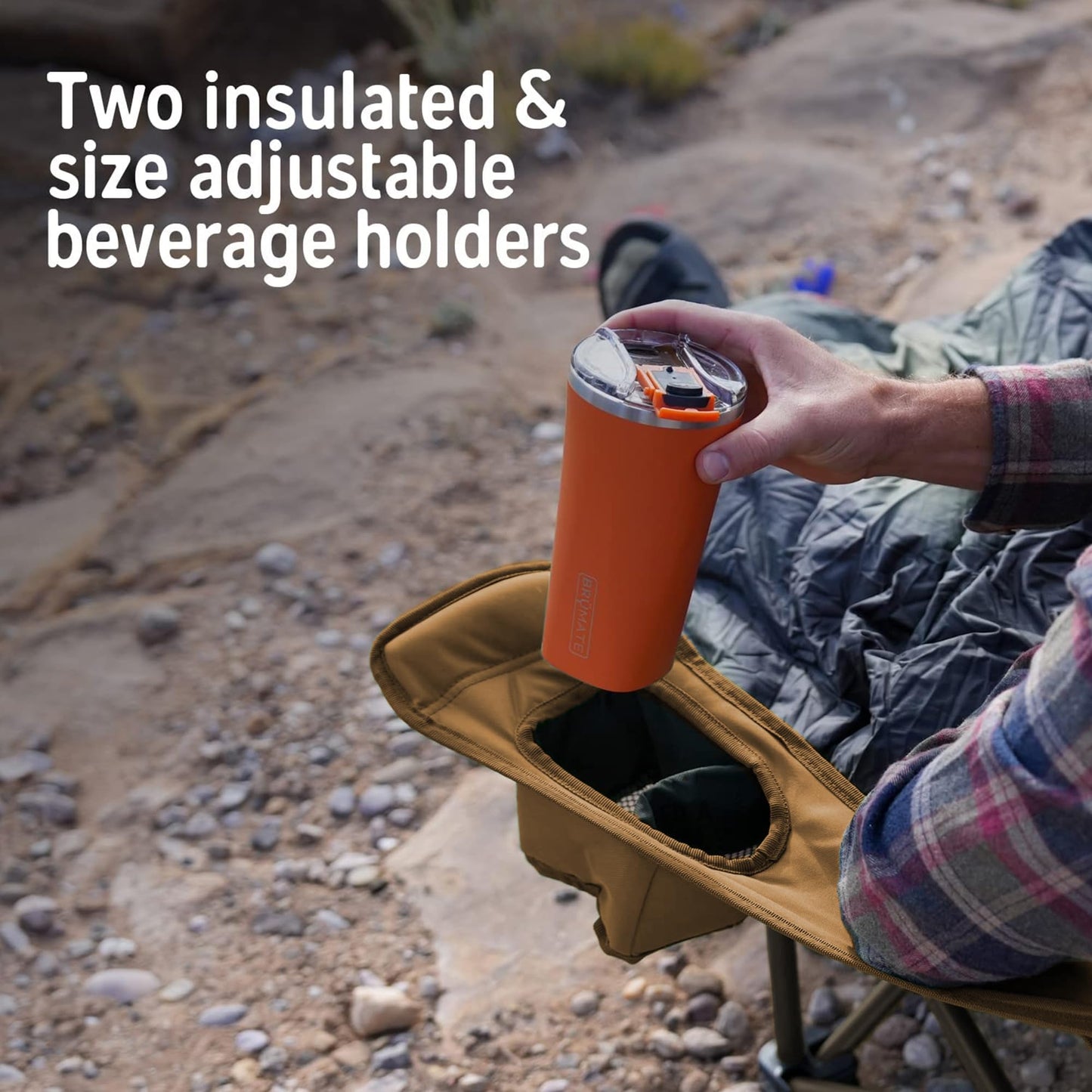 Kelty Deluxe Lounge Chair – Folding Outdoor Camp Chair, Insulated Cupholders, Customized Recline, Steel Frame, Padded Roll Storage (Bungee)