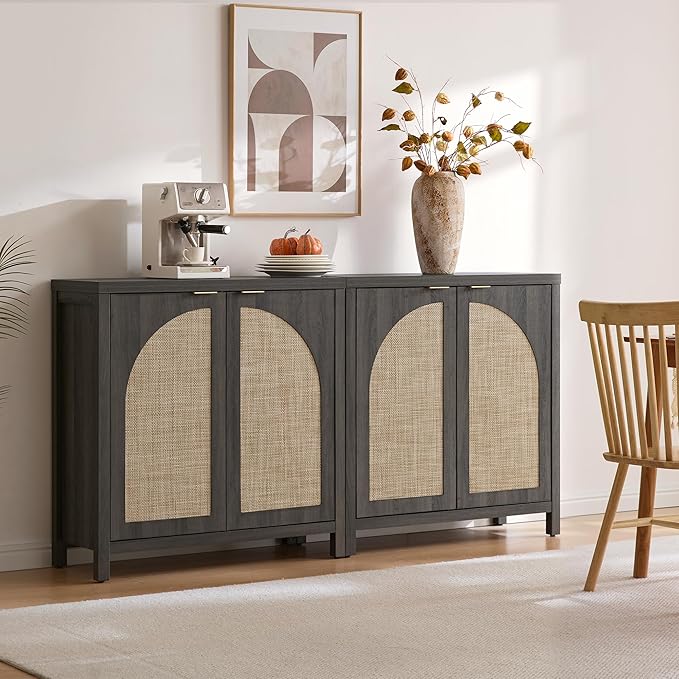 SICOTAS 68" W Rattan Sideboard Buffet Cabinet