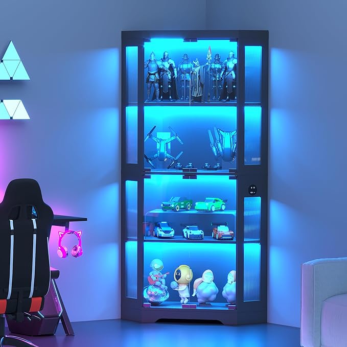 GarveeHome Corner Display Cabinet