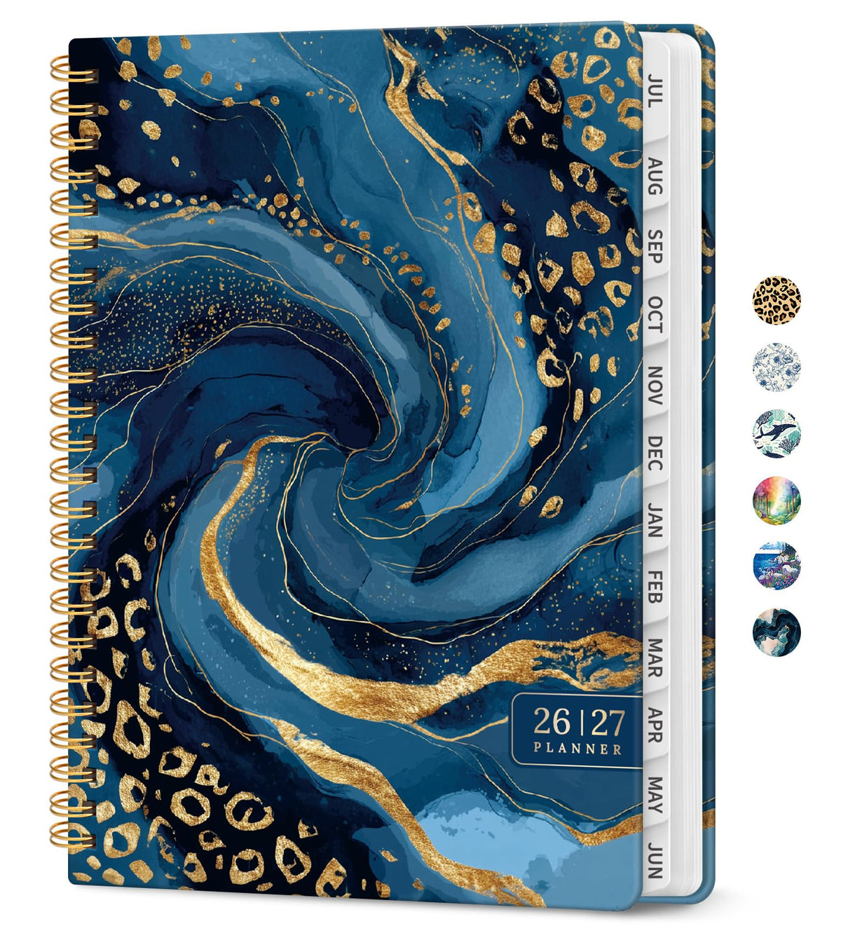 Planner 2026–2027, Weekly & Monthly Academic Organizer for School Year, Jul 2026–Jun 2027, Hardcover Planner with Tabs, Back to School Essential, 6.3" x 8.5", Auric Cascade