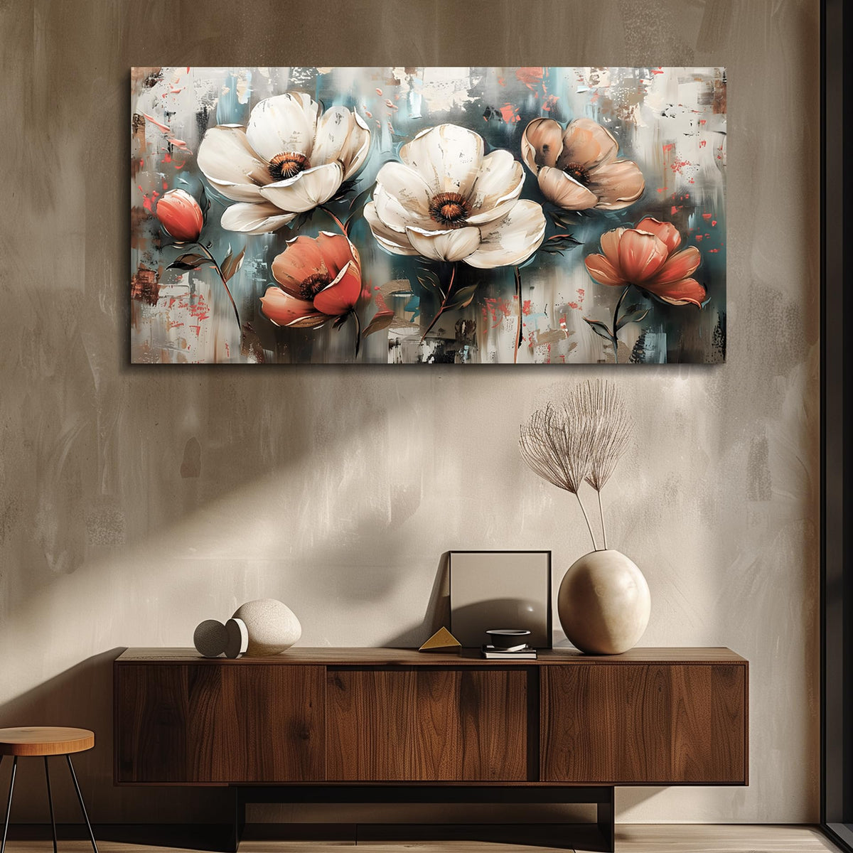 FUHAIHUA Canvas Decor For Living Room Large Wall Art For Office Bedroom Decorations Flowers Landscape Paintings Boho Pictures Artwork Aesthetic Posters Ready To Hang Home Decor 30x60 In