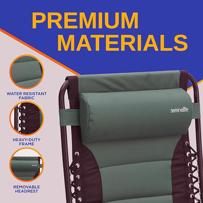 SereneLife Padded Zero Gravity Lounge Chair