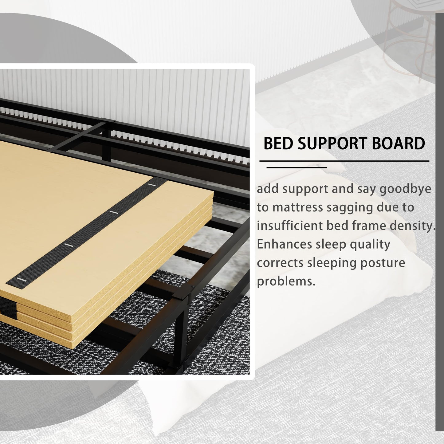Imperius Heavy Duty Bed Panels Foldable Box Spring, Bunkie Board, Bed Support Slats,(74X38)