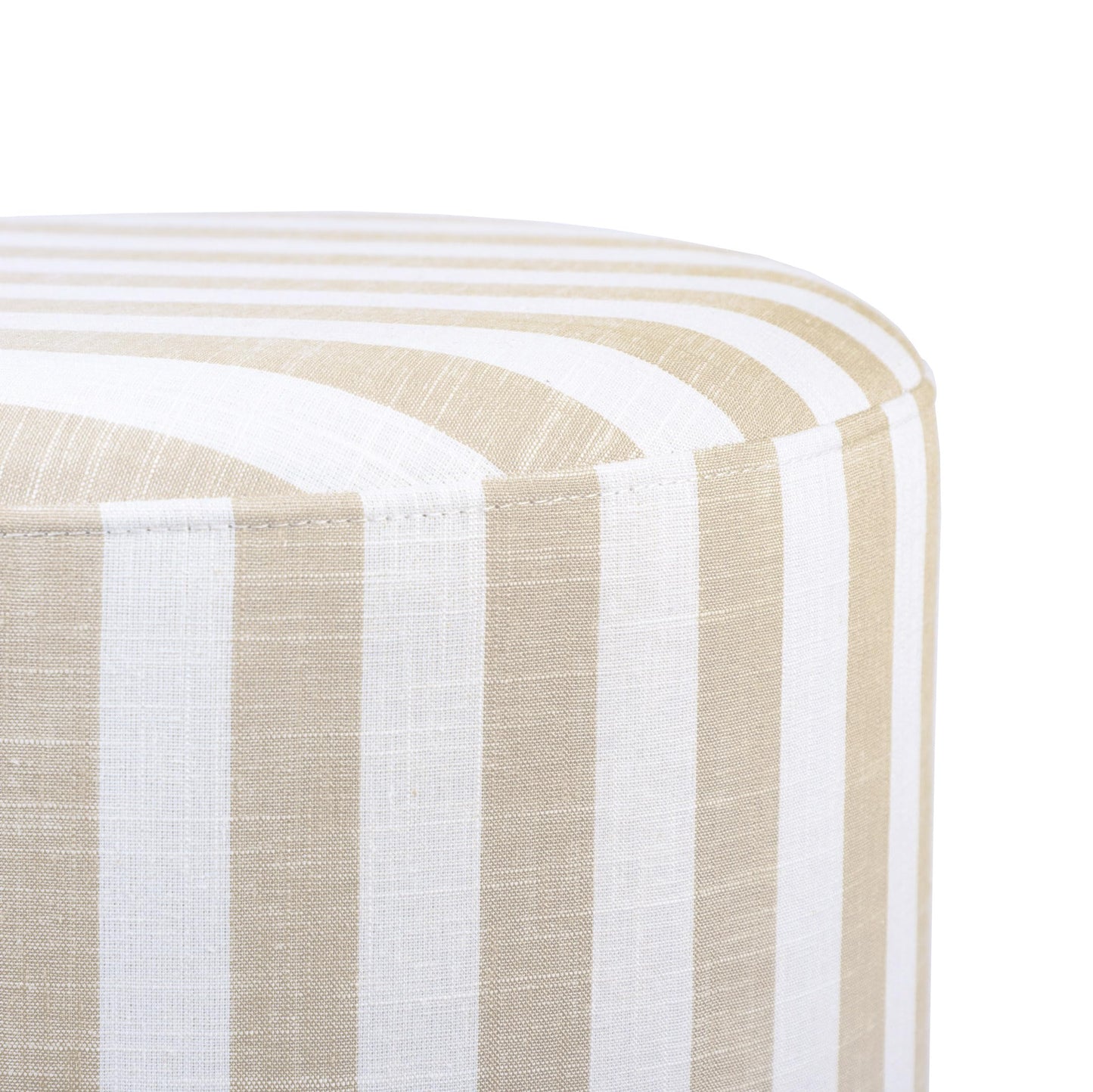 Tov Furniture Dex Beige Striped Linen Ottoman