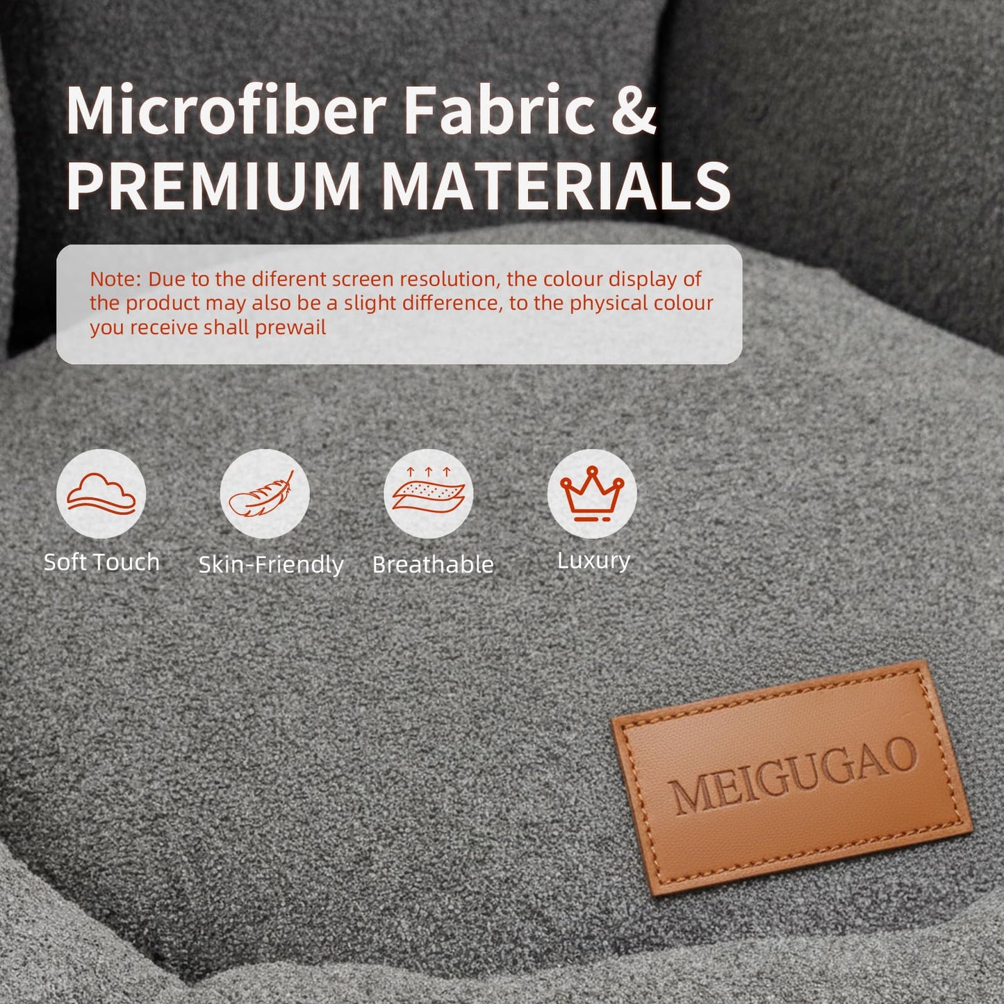 MEIGUGAO Bean Bag Chairs, Gaint Bean Bag Couch with Memory Foam for Adults and Kids, Microfiber Upholstered Sofa with Ottoman, Comfy Lazy Bean Bag Reading Chair for Living Room