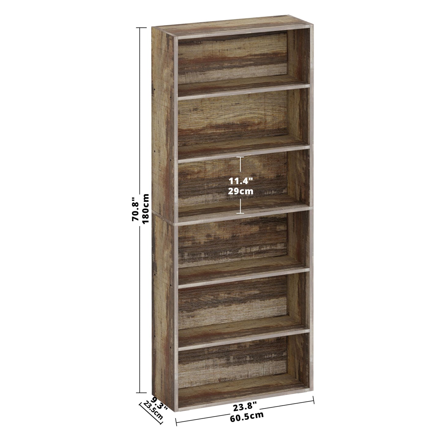 IRONCK Bookshelves and Bookcases Floor Standing 6 Tiers Display Storage Shelves 70 in Tall Bookcase Home Decor Furniture for Home Office, Living Room, Bed Room