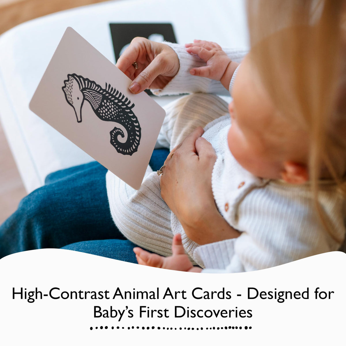 Wee Gallery Art Cards for Baby, Durable High Contrast Black and White Animal Flashcards for Newborns, Brain Development, Sensory Toys, Tummy Time Essentials for Infant and Toddler - Rainforest Animals