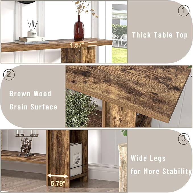 FOLUBAN Console Table for Entryway, Farmhouse Sofa Table