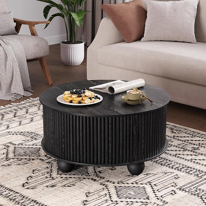 SULIVES Round Coffee Table