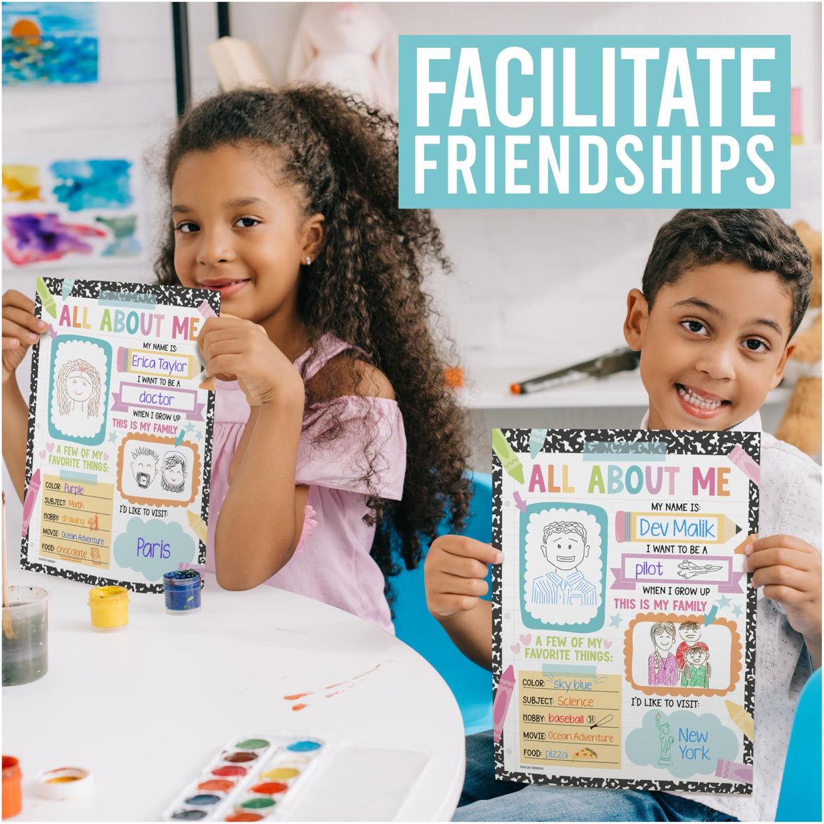 All About Me Posters for Classroom Must Haves - 20 Star Student Poster, 100 Days of School Items, Star of The Week Poster Elementary Classroom Decor, End of School Year Teacher Supplies