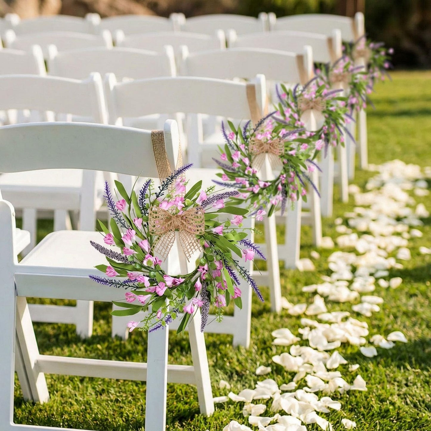 4 PCS Spring Summer Artificial Flowered Wreath Candle Rings Forsythia Lavender Candle Rings Pillar Holder Wreath Mini Floral Candle Rings Wreaths Kitchen Cabinet Swags for Wedding Home Tabletop Decor