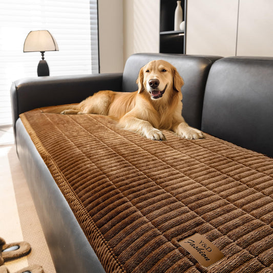PJLZJFBY Couch Covers for Dogs, Velvet Dog Couch Cover, Pet Couchs Covers for Loveseat, Couchs Protector for Dogs, Sofa Cover for Pets Washable(1PC, Dark Brown, 27.5"×70.8", 2-3 Seater)