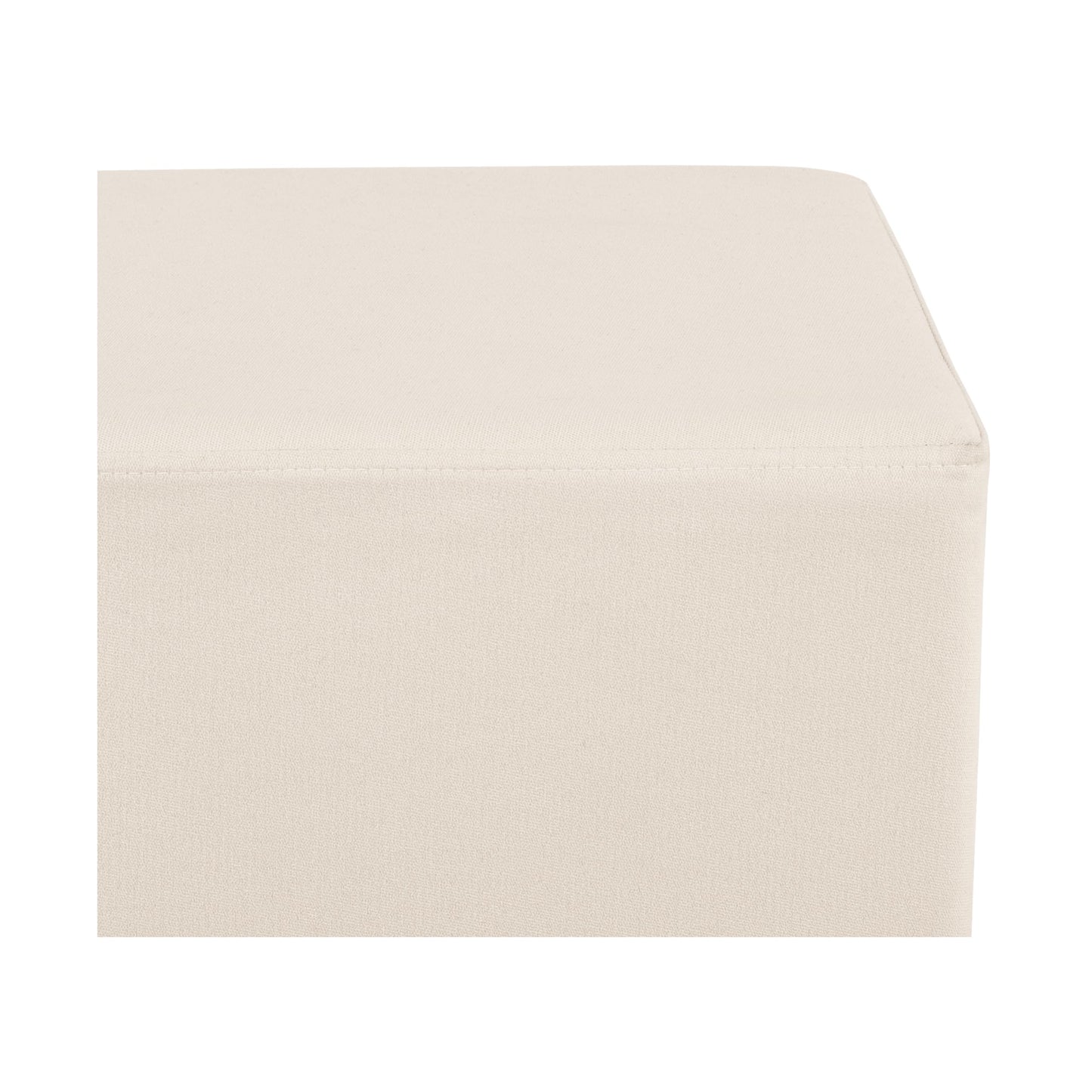 Seville Classics Cushioned Fabric Ottoman Hidden Storage Chest Footrest Chair, Padded Seat for Bedroom, Dorm, Loft, Living Room, Entryway, Hallway, Cork/Cream, 15" Cube