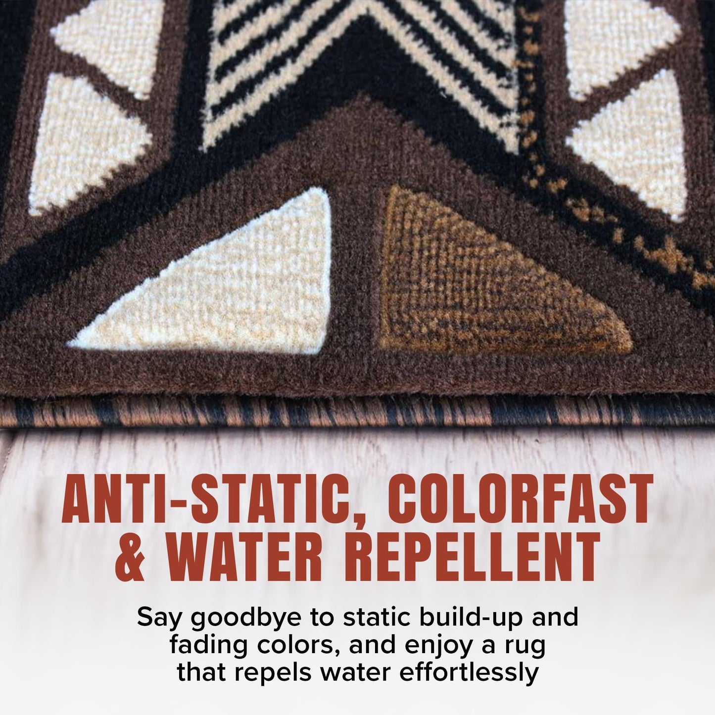 YHSF South West Native American Area Rug C318 - Easy Clean, Thick, Soft, Durable Native Tribal American Indian Inspired Rug for Bedroom/Living Room and more - Chocolate Brown, 3 Feet x 4 Feet 7 Inches