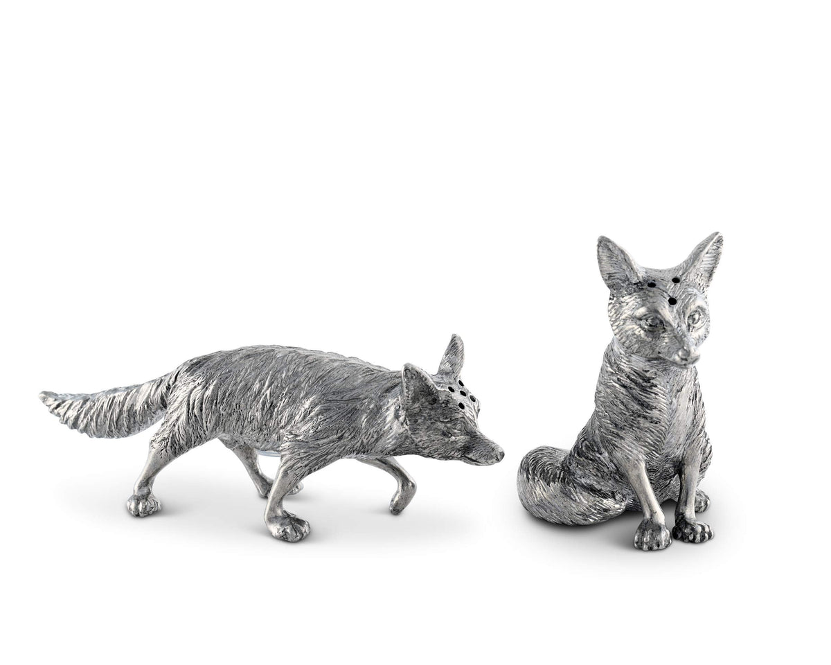 Vagabond House Pewter Foxes Hunting Salt & Pepper Shaker Set 2.5 inch Tall