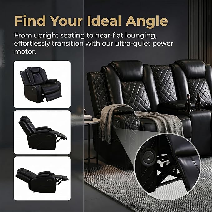 2-Piece Leather Power Recliner Sofa Set