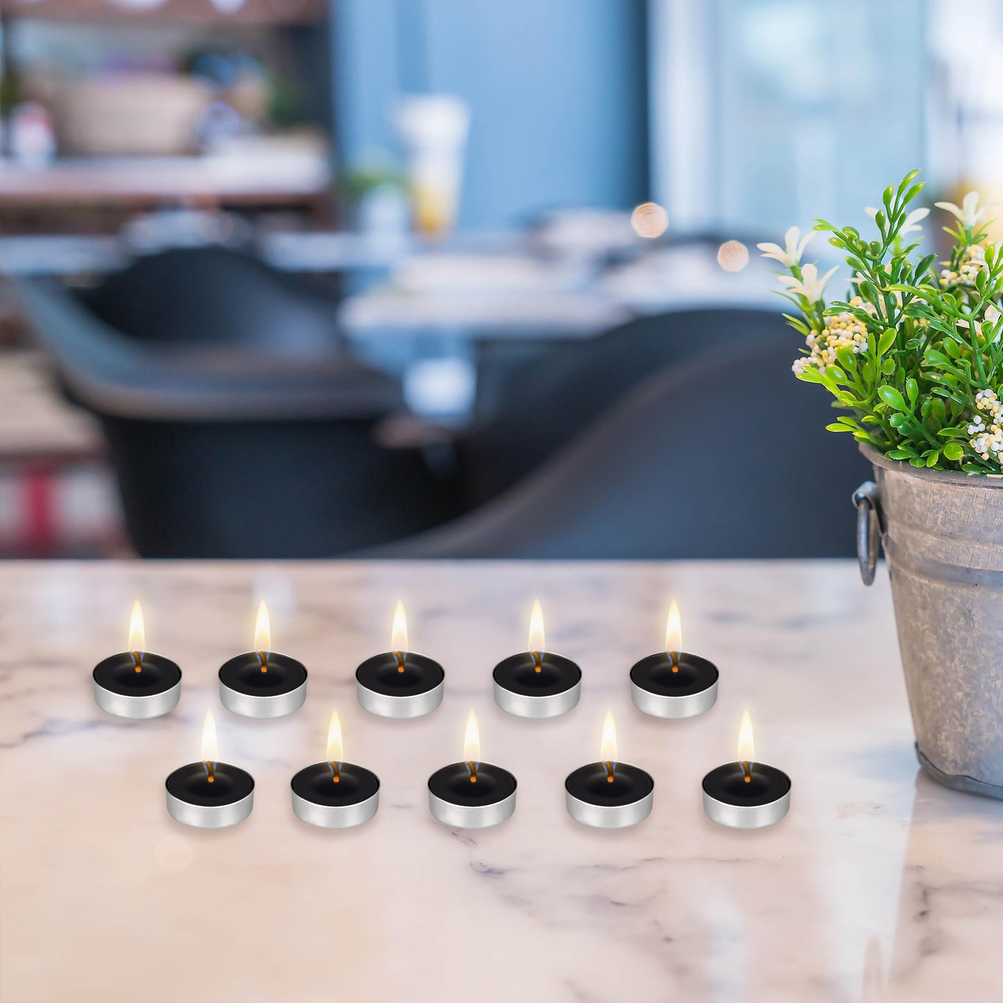 Mega Candles 100 pcs Unscented Black Tea Lights Candles, Pressed Wax Candle 3.5 Hour Burn Time, Home Décor, Wedding Receptions, Occasions, Festivities, Events, Meditations, Spa, Prayers, Vigil