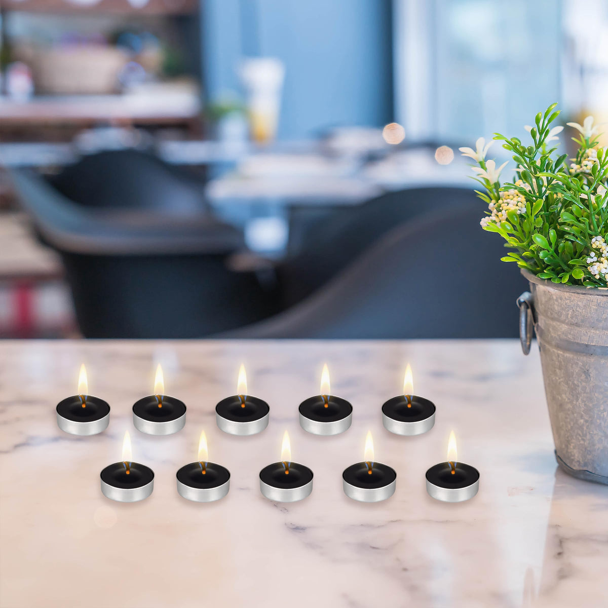 Mega Candles 50 pcs Unscented Black Tea Lights Candles, Pressed Wax Candle 3.5 Hour Burn Time, Home Décor, Wedding Receptions, Occasions, Festivities, Events, Meditations, Spa, Prayers, Vigil