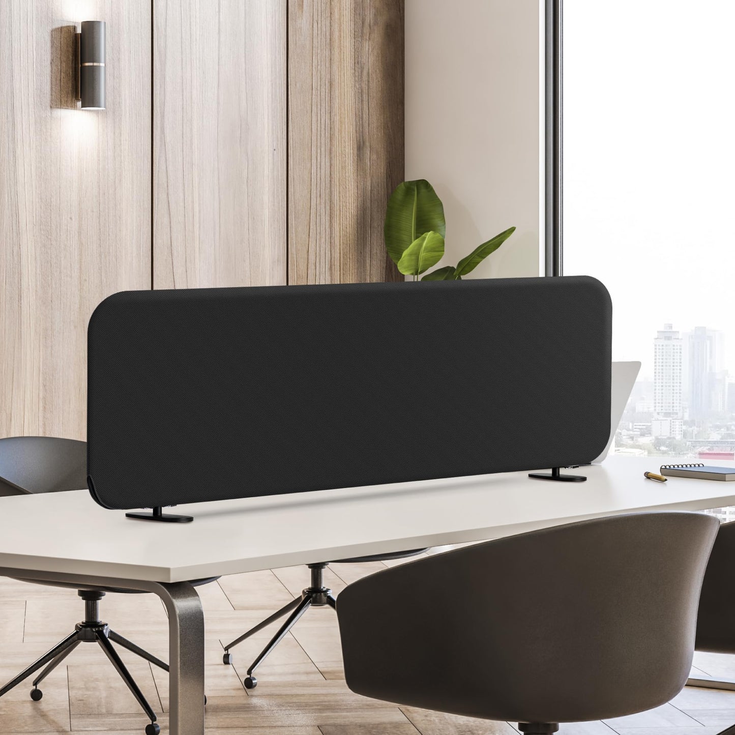 Desk Divider, Movable Desk Panel Privacy Partition for Home Office, Student, Classroom, Study, Free Standing, Scratch Resistance, 48"x18", Midnight