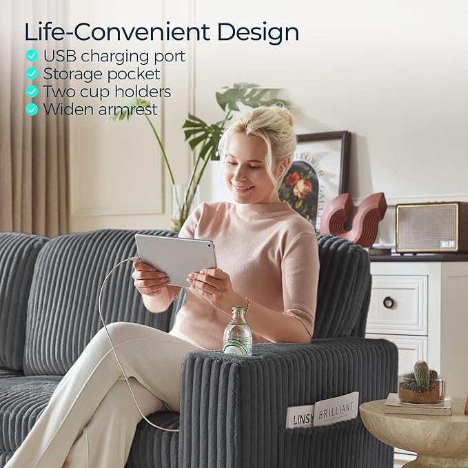 LINSY HOME Sectional Sleeper Sofa