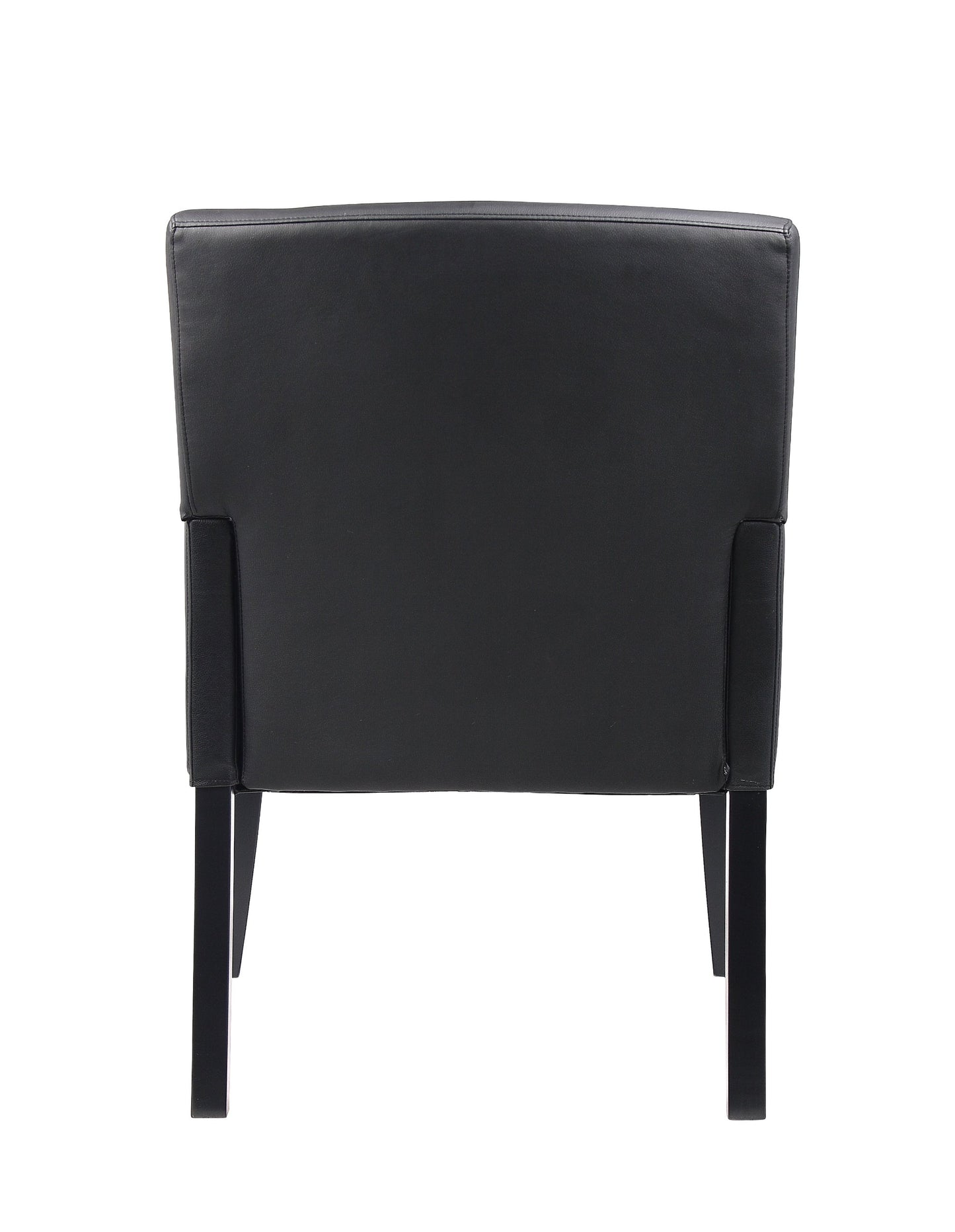 Boss Office Products Executive Box Arm Chair with Mahogany Finish in Black, 25.5" D x 24.5" W x 35.5" H