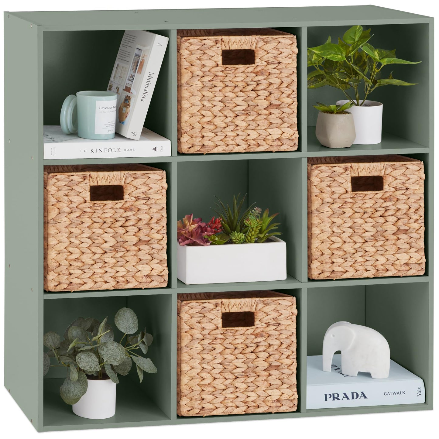 Best Choice Products Kids Bookcase 9-Cube Storage Organizer, 11in Shelf Opening, Bookshelf, Toy Storage, Customizable w/ 3 Removable Back Panels – Sage
