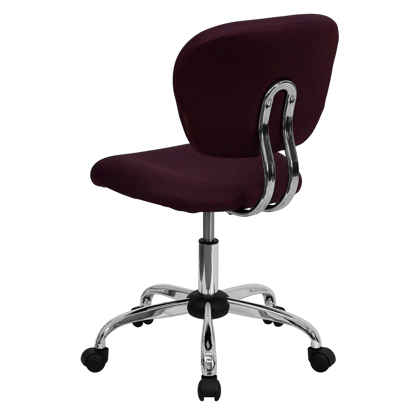 Flash Furniture Beverly Mid-Back Burgundy Mesh Padded Swivel Task Office Chair with Chrome Base