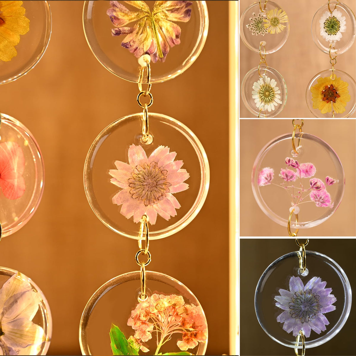 SMUK Handmade Dried Flower LED Desk Lamp, 3 Way Dimmable Cute Pressed Flower Bedside Lamp with Wooden Frame for Desk, Table, Bedroom, Living Room, Office, Aesthetic Cute Table Lamp