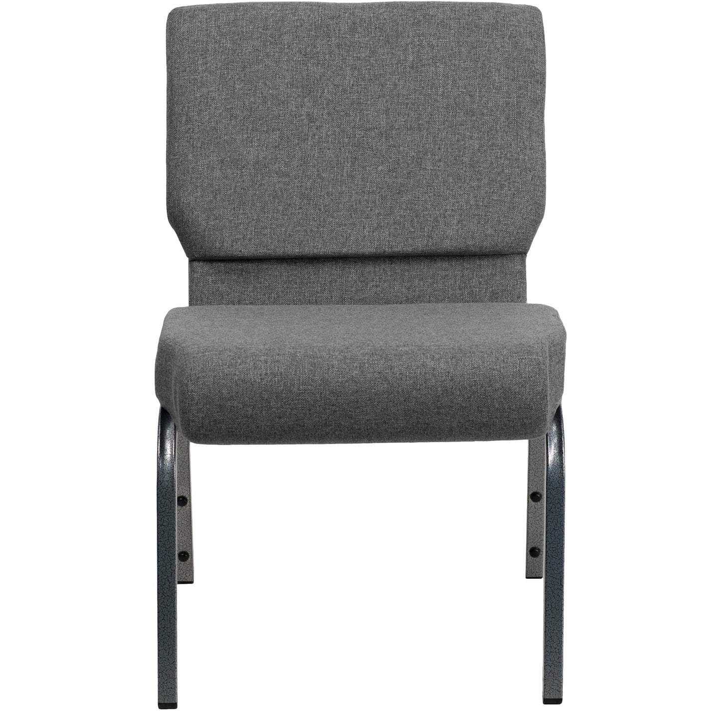 Flash Furniture HERCULES Series 21''W Stacking Church Chair in Gray Fabric - Silver Vein Frame