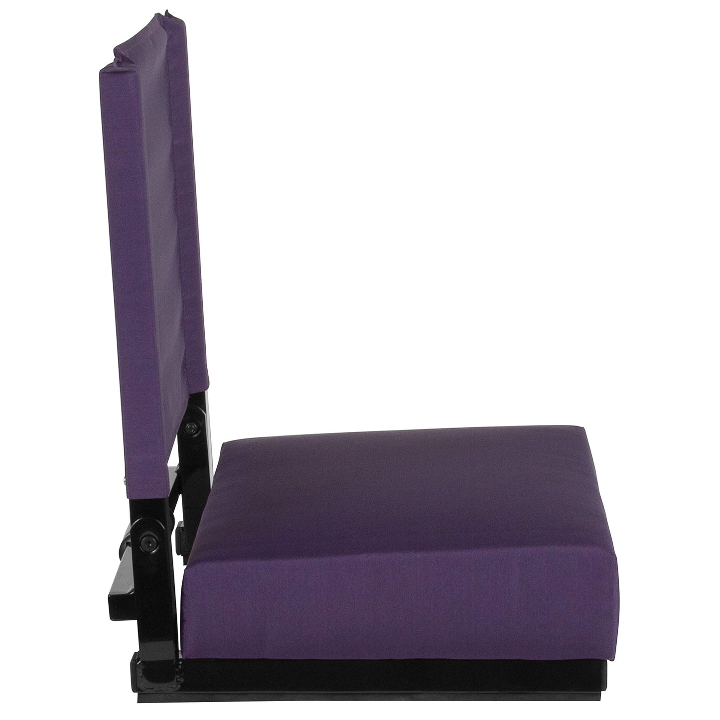Flash Furniture Grandstand Portable Stadium Seat for Bleachers or Benches, Folding Padded Stadium Chair with Carrying Handle, 500 lb. Weight Capacity, Dark Purple