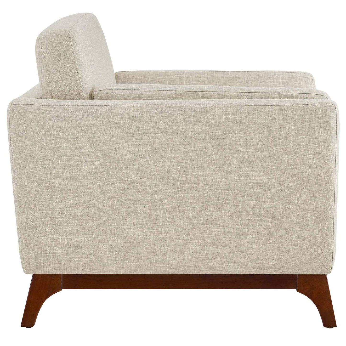 Modway Chance Mid-Century Modern Upholstered Fabric Accent Lounge Arm Chair In Beige
