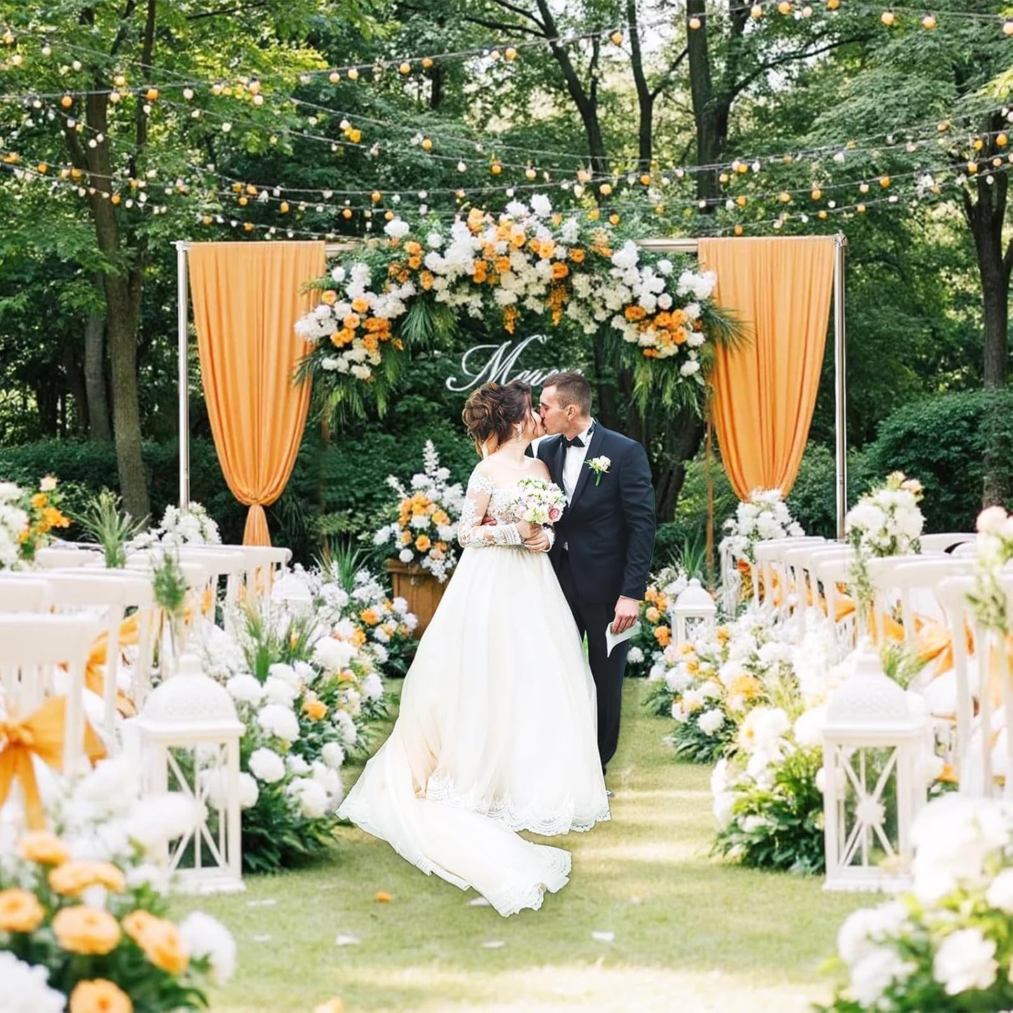 Heavy Duty Pipe and Drape Frame Kit 10x10ft Adjustable Height/Width Photography Background Support Poles All-Metal Construction Backdrop Stand for Party, Birthday, Wedding - Silver